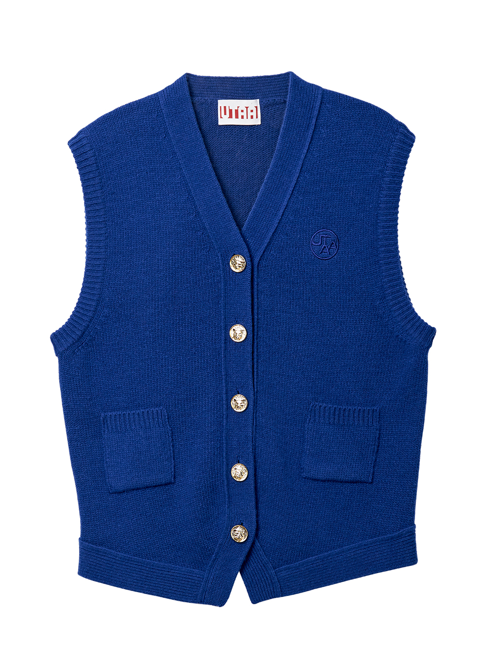 UA3KVF801BL (1) UTAA Ducat Pocket Knit Vest : Women's Blue