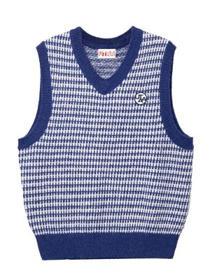 UTAA Rabbit Tooth Knit Vest : Sky Blue