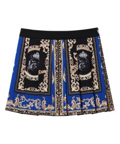 RE UTAA BAROQUE SHORT SKIRT: Blue