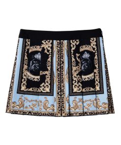 RE UTAA BAROQUE SHORT SKIRT: Light Blue