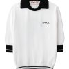 UTAA Logo Openneck Knit Pullover : Women's White