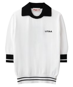 UTAA Logo Openneck Knit Pullover : Women's White
