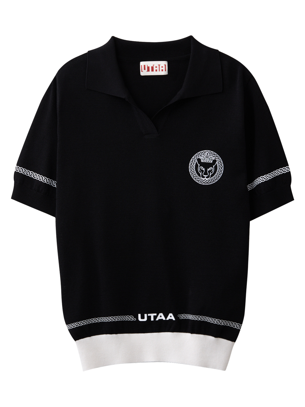 UC2KTF532BK (1) UTAA Ring Panther Open Knit Pk T-Shirt