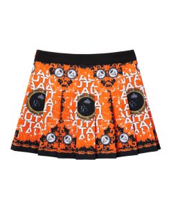 UTAA Blanc Baroque Panther Flare Skirt: Women's Orange