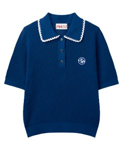 UTAA Dentelle Collar Scasi Knit : Women's Navy