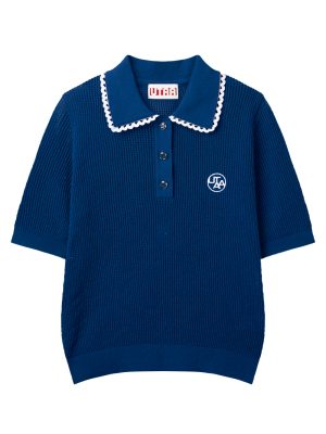 UTAA Dentelle Collar Scasi Knit : Women's Navy