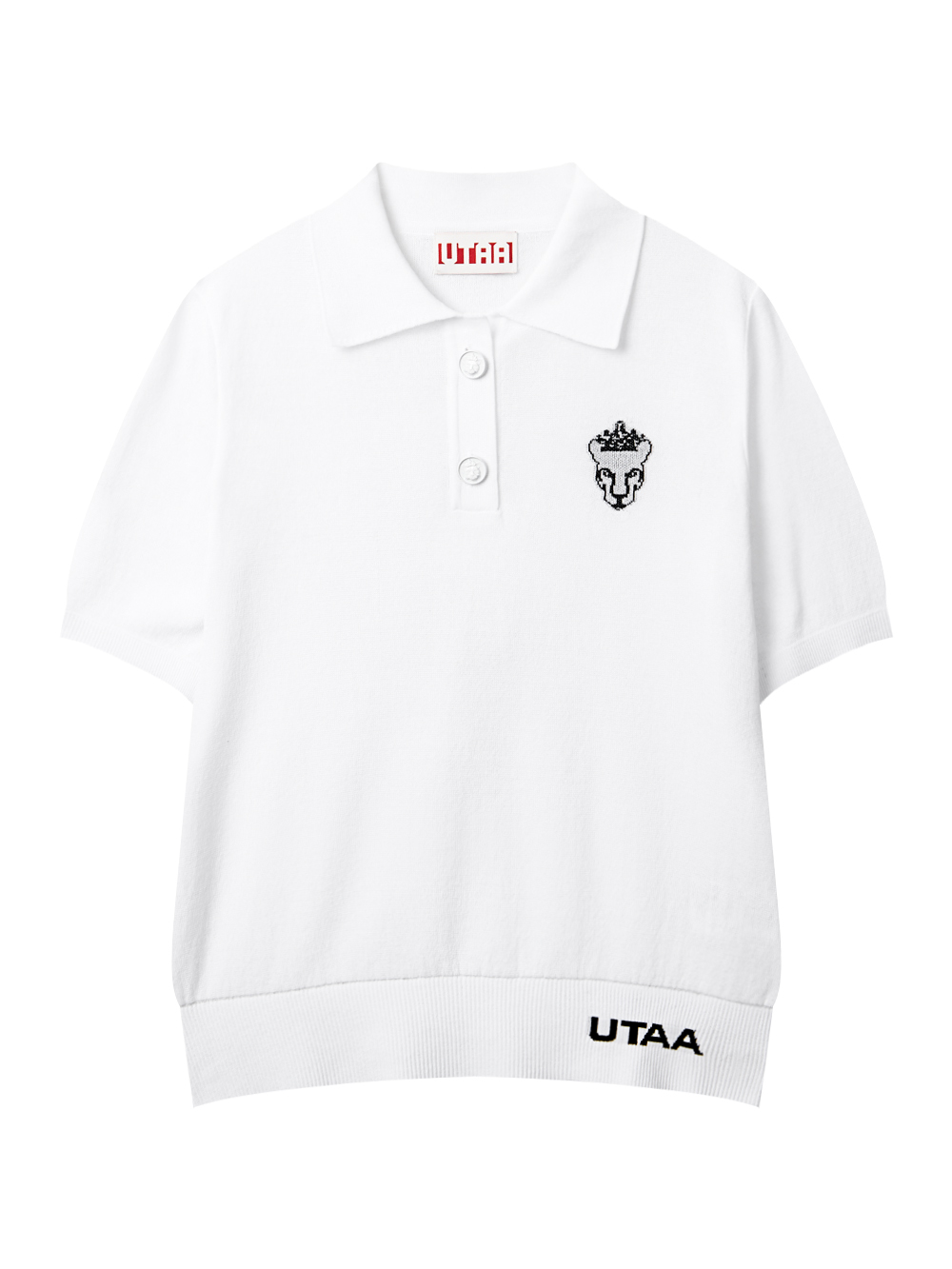 UD2KTF425WH2028129 UTAA Crown Panther Wappen Classical PK Knit : Women's White