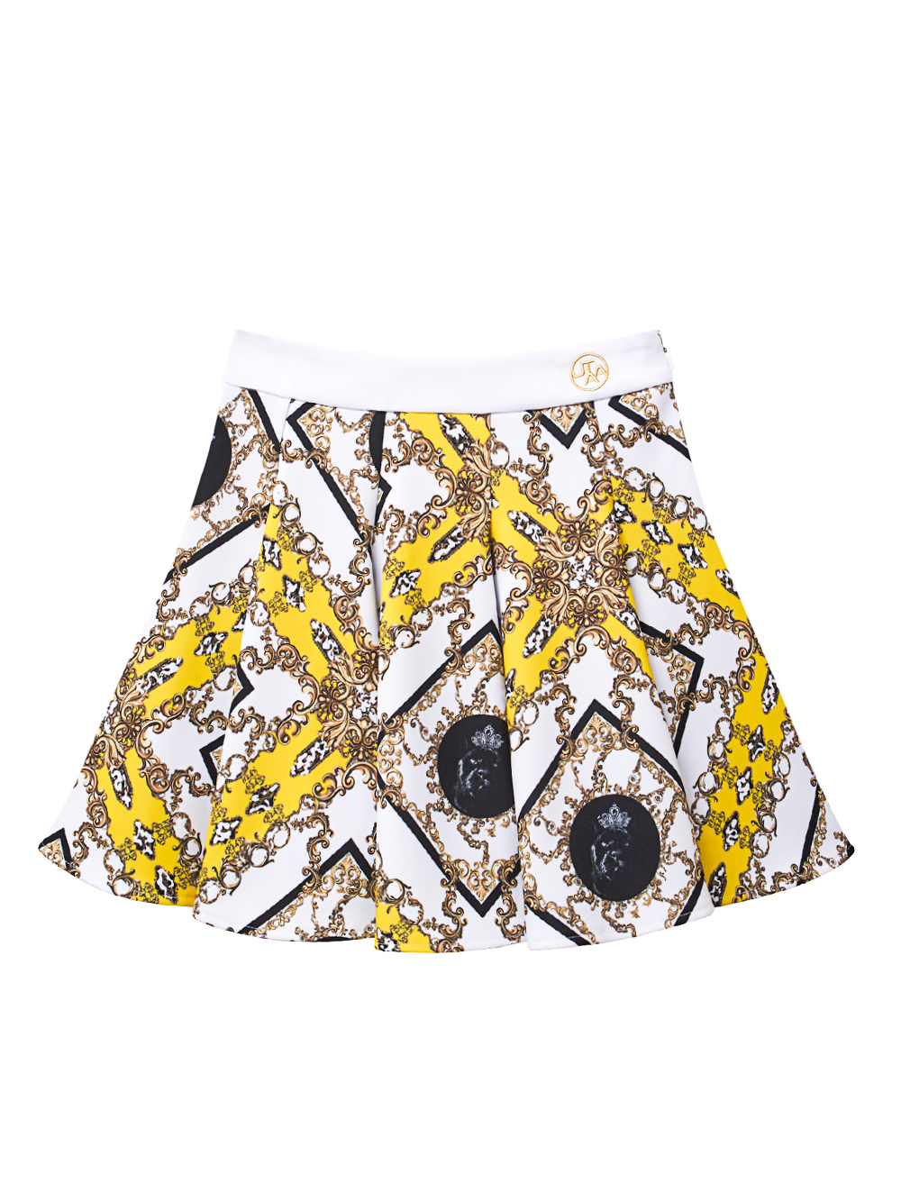 UD3SKF493YE (1) UTAA APEX Chain Baroque Flare Skirt : Yellow