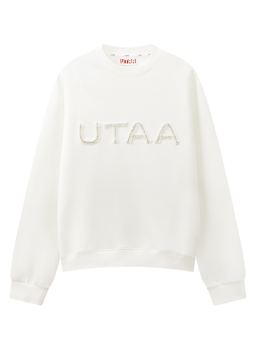 UD3TMF293WH_01 UTAA Tassel Lace Logo MTM : Women's White