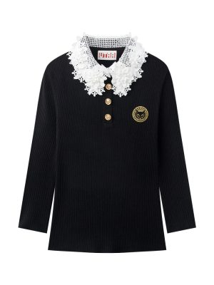 UTAA Ducat Floral Lace PK Knit Sleeve : Women's Black