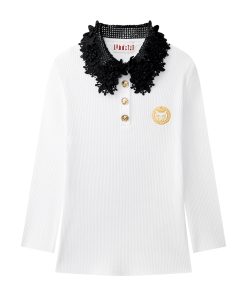UTAA Ducat Floral Lace PK Knit Sleeve : Women's White